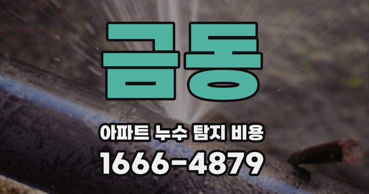 금동 아파트 누수 탐지 비용