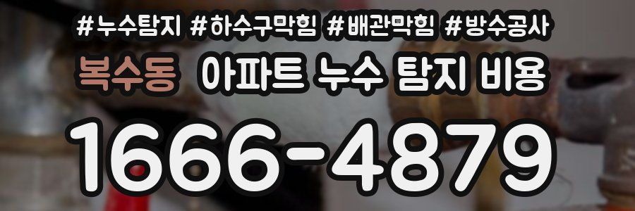 복수동 아파트 누수 탐지 비용
