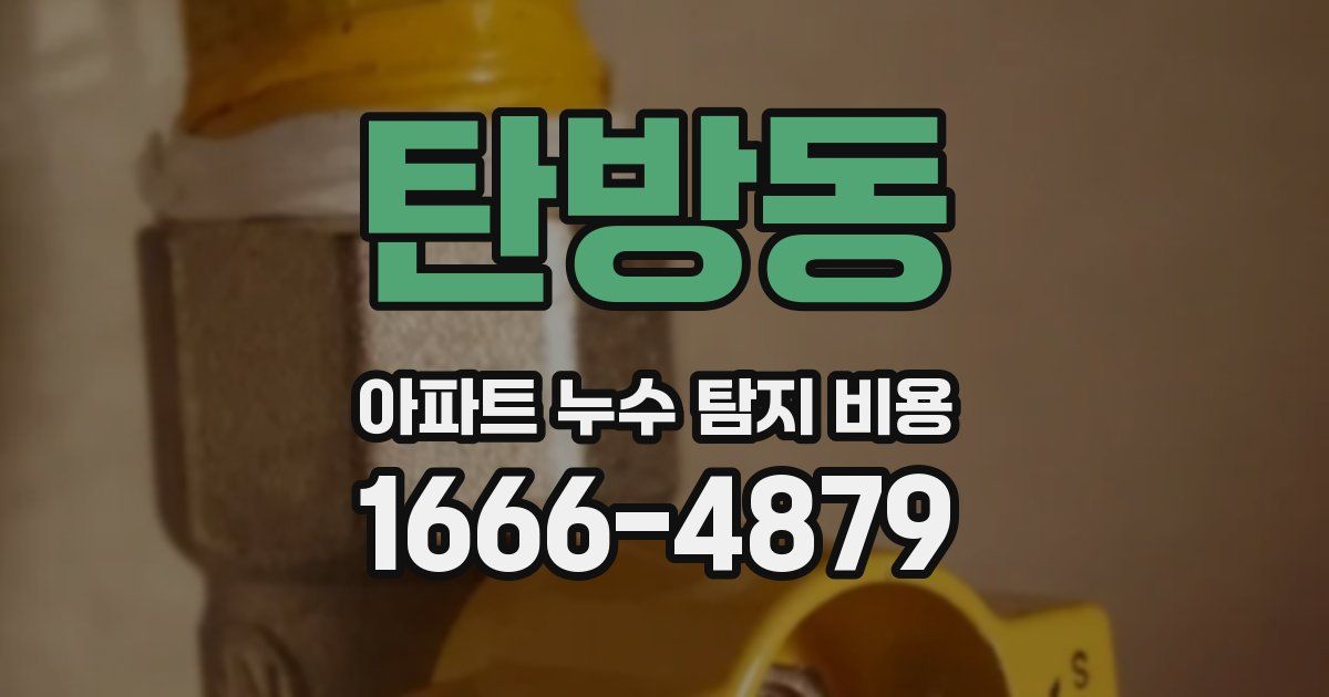 탄방동 아파트 누수 탐지 비용