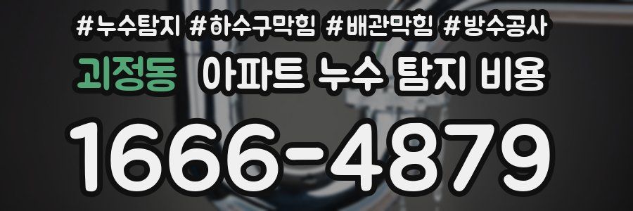 괴정동 아파트 누수 탐지 비용
