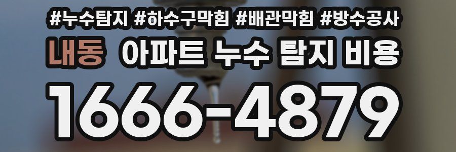 내동 아파트 누수 탐지 비용