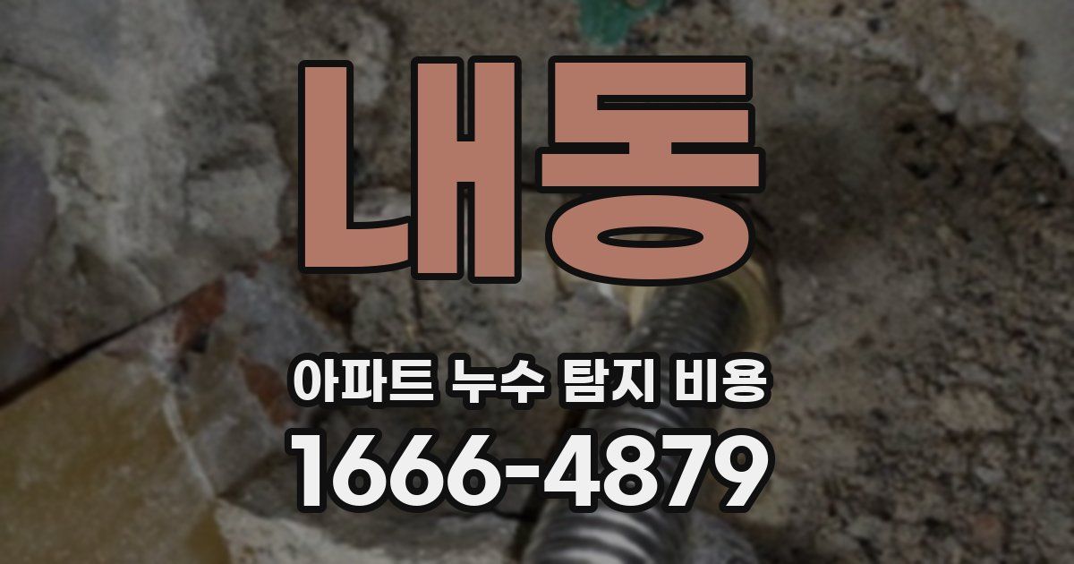 내동 아파트 누수 탐지 비용
