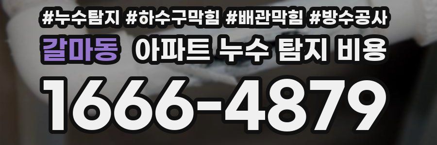 갈마동 아파트 누수 탐지 비용