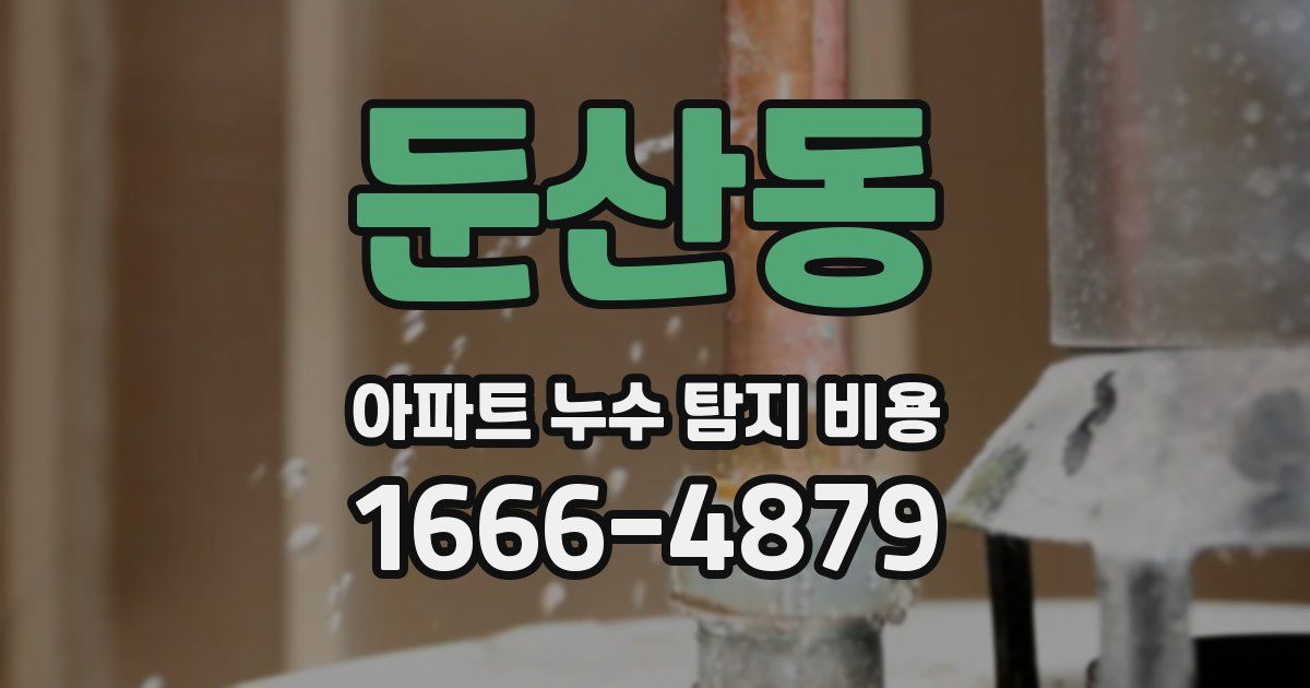 둔산동 아파트 누수 탐지 비용