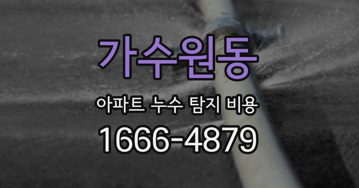 가수원동 아파트 누수 탐지 비용