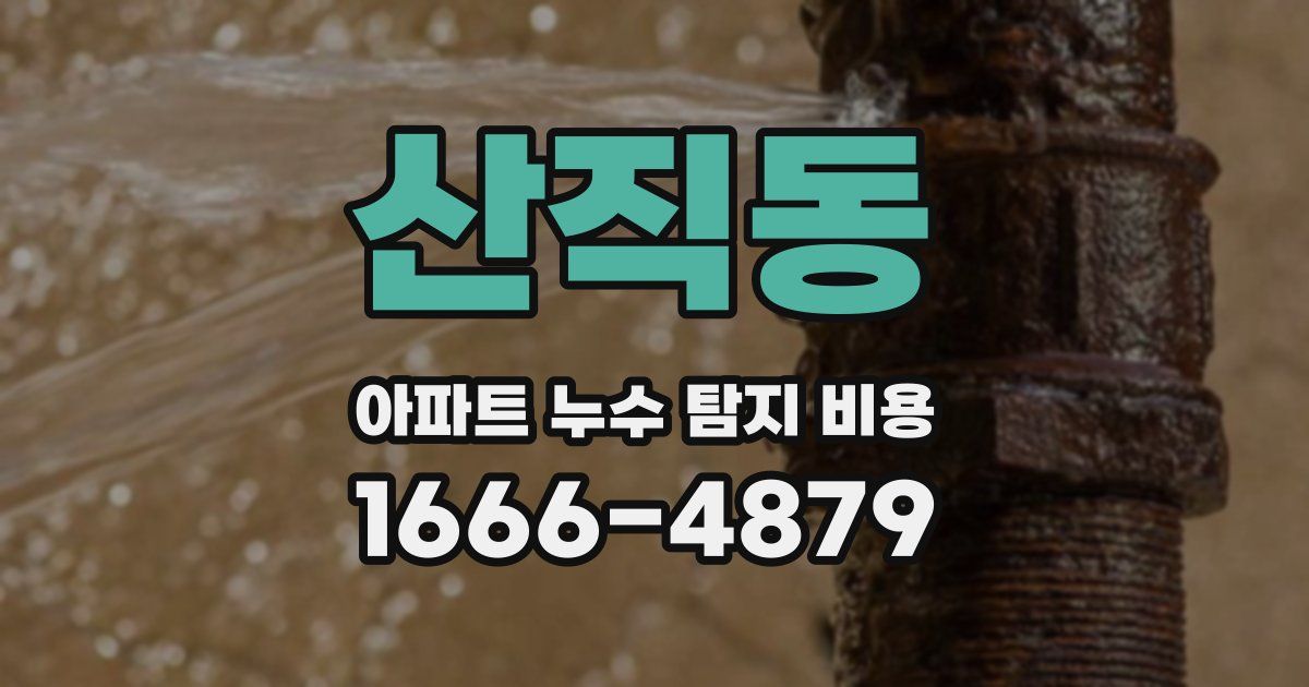 산직동 아파트 누수 탐지 비용