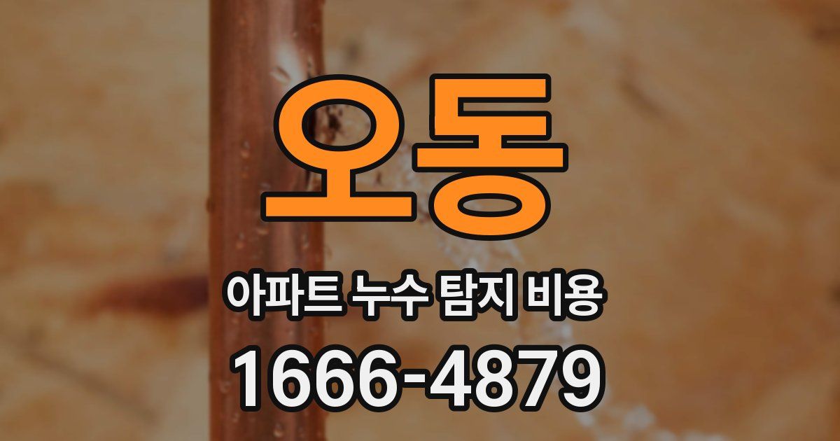 오동 아파트 누수 탐지 비용