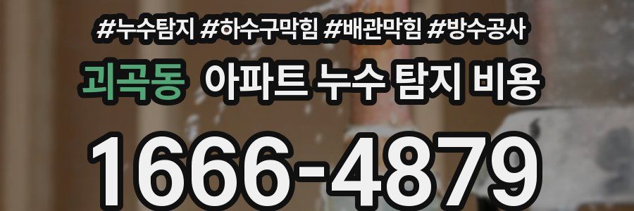 괴곡동 아파트 누수 탐지 비용