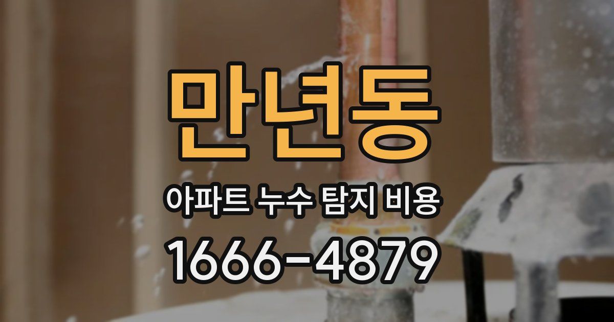 만년동 아파트 누수 탐지 비용