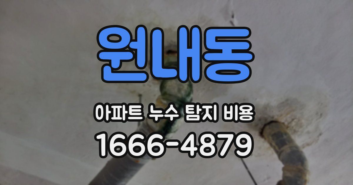 원내동 아파트 누수 탐지 비용