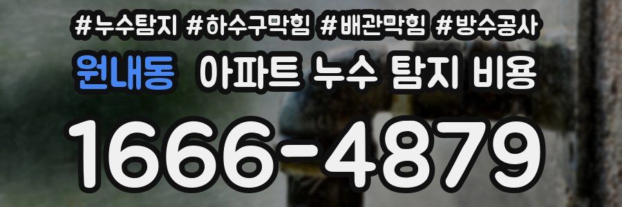 원내동 아파트 누수 탐지 비용