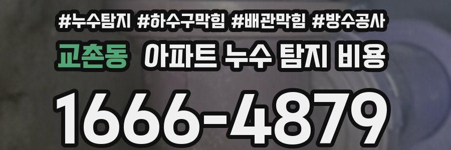교촌동 아파트 누수 탐지 비용