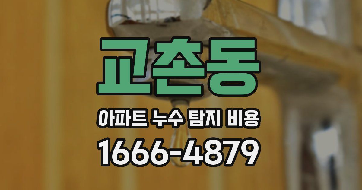 교촌동 아파트 누수 탐지 비용