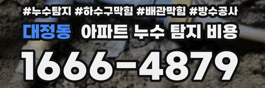 대정동 아파트 누수 탐지 비용