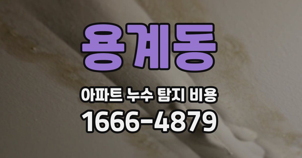 용계동 아파트 누수 탐지 비용