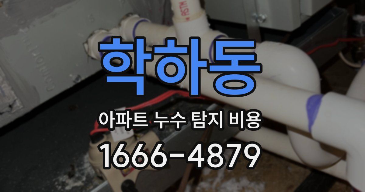 학하동 아파트 누수 탐지 비용