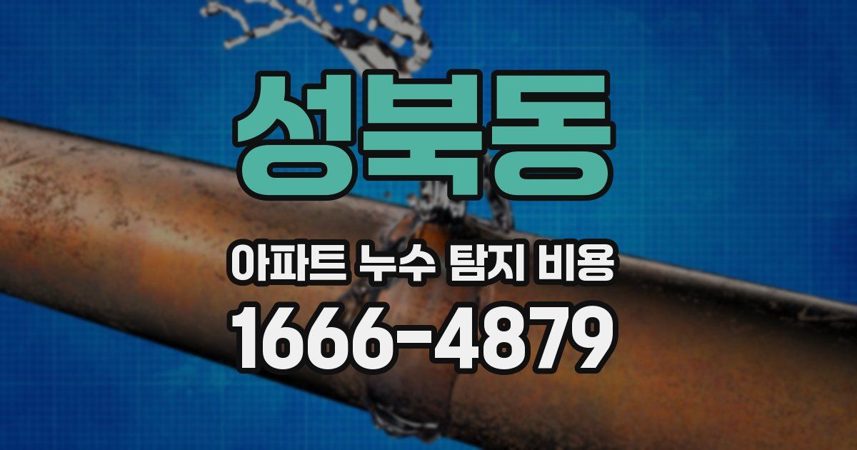 성북동 아파트 누수 탐지 비용