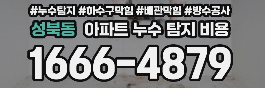 성북동 아파트 누수 탐지 비용