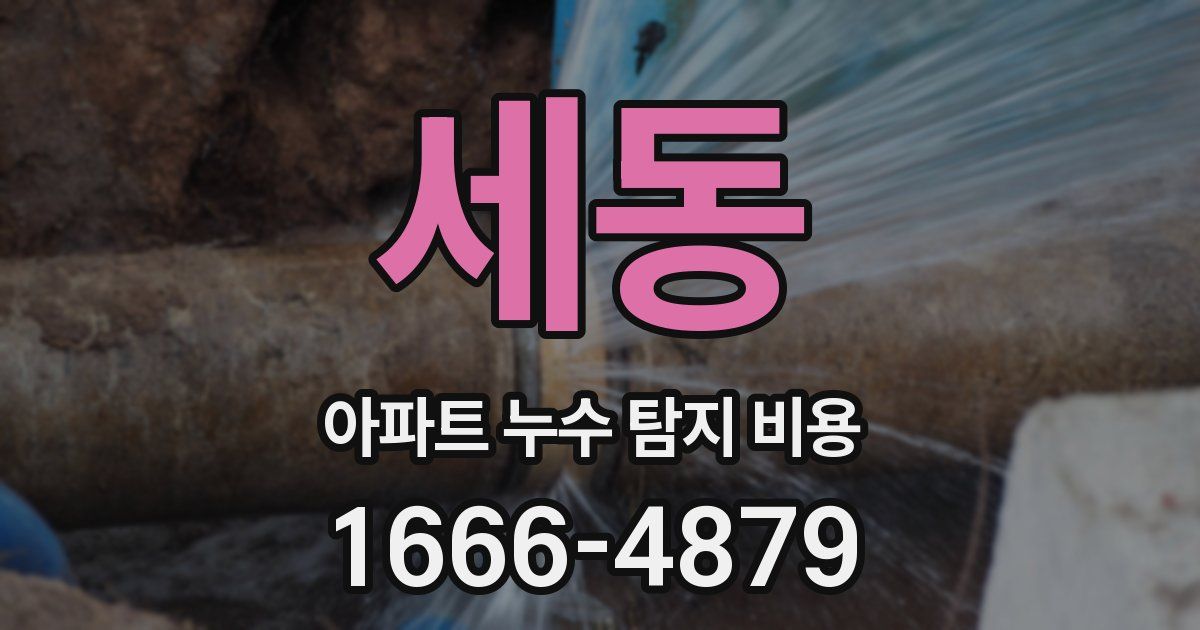 세동 아파트 누수 탐지 비용