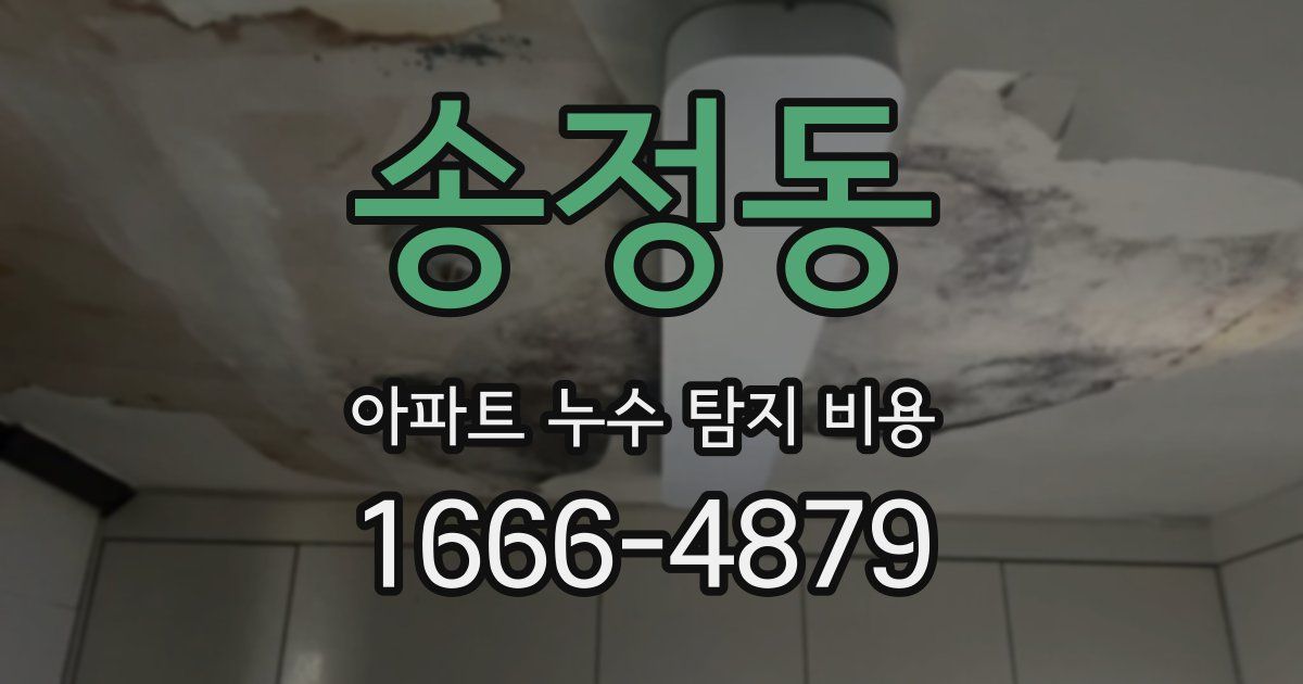 송정동 아파트 누수 탐지 비용