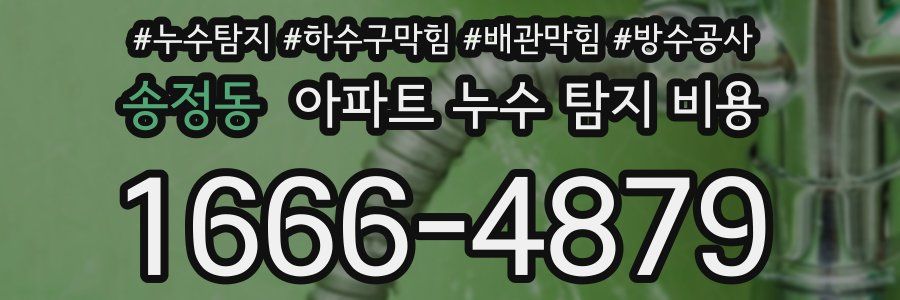 송정동 아파트 누수 탐지 비용