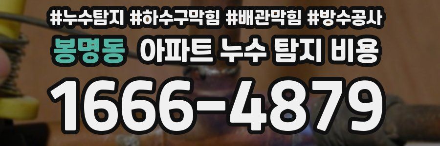 봉명동 아파트 누수 탐지 비용