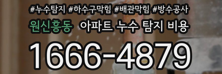 원신흥동 아파트 누수 탐지 비용