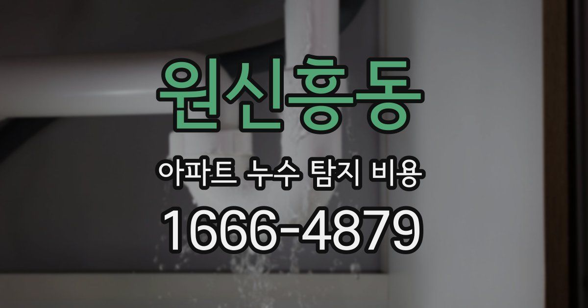 원신흥동 아파트 누수 탐지 비용