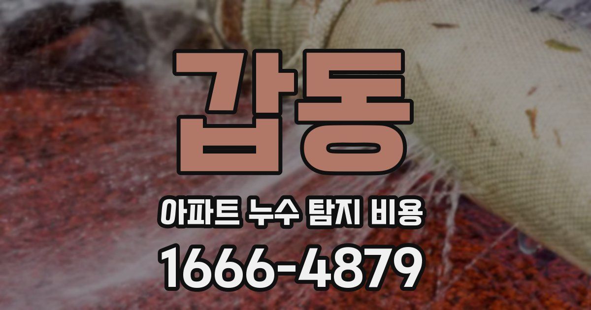 갑동 아파트 누수 탐지 비용