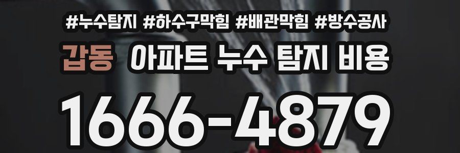 갑동 아파트 누수 탐지 비용