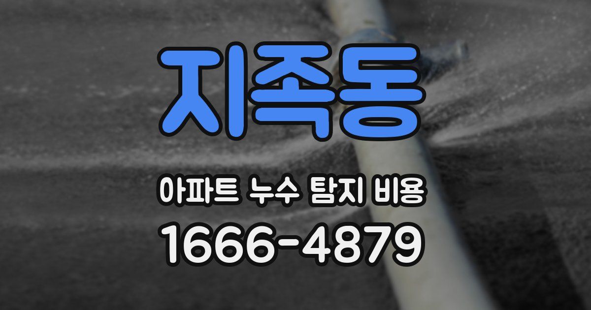 지족동 아파트 누수 탐지 비용