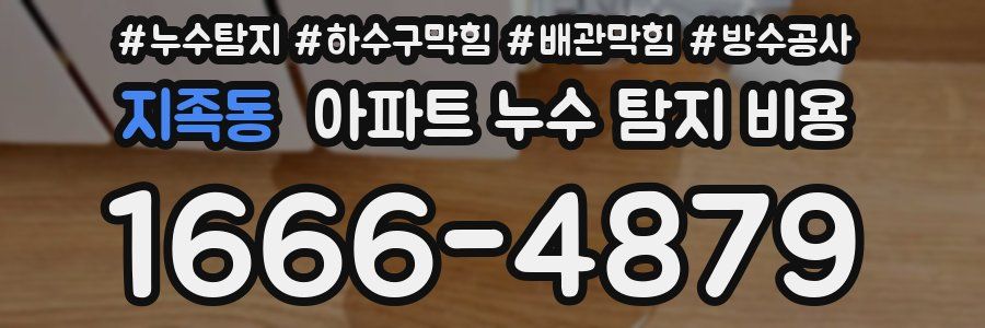 지족동 아파트 누수 탐지 비용