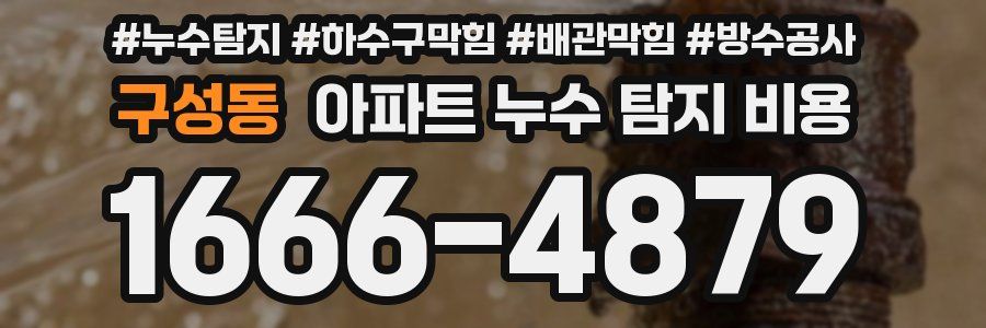 구성동 아파트 누수 탐지 비용