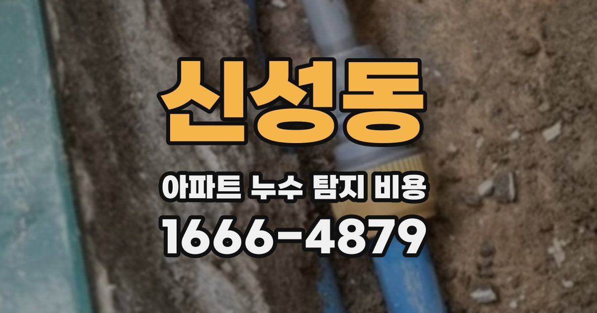 신성동 아파트 누수 탐지 비용