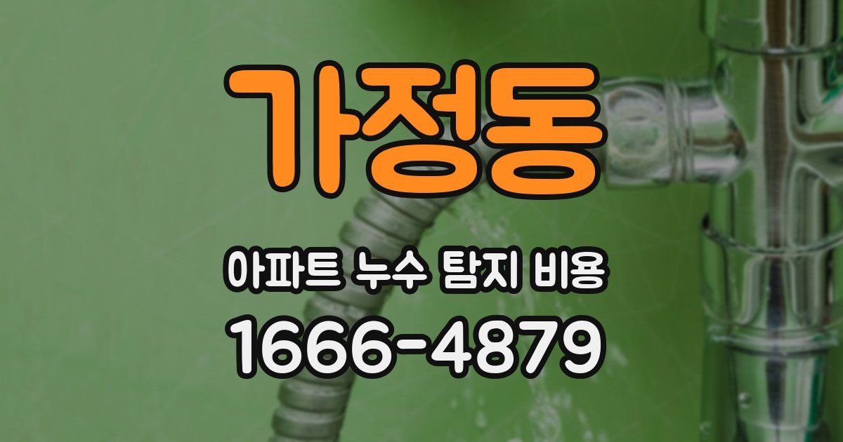 가정동 아파트 누수 탐지 비용