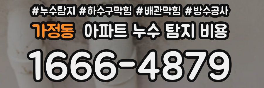 가정동 아파트 누수 탐지 비용