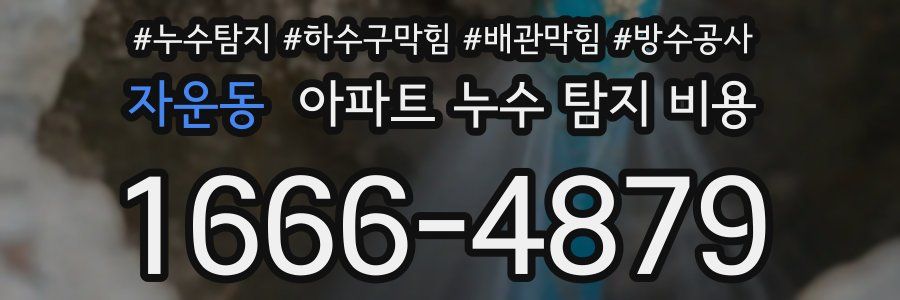 자운동 아파트 누수 탐지 비용