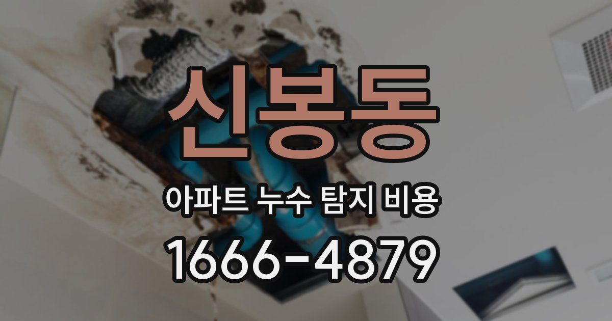 신봉동 아파트 누수 탐지 비용