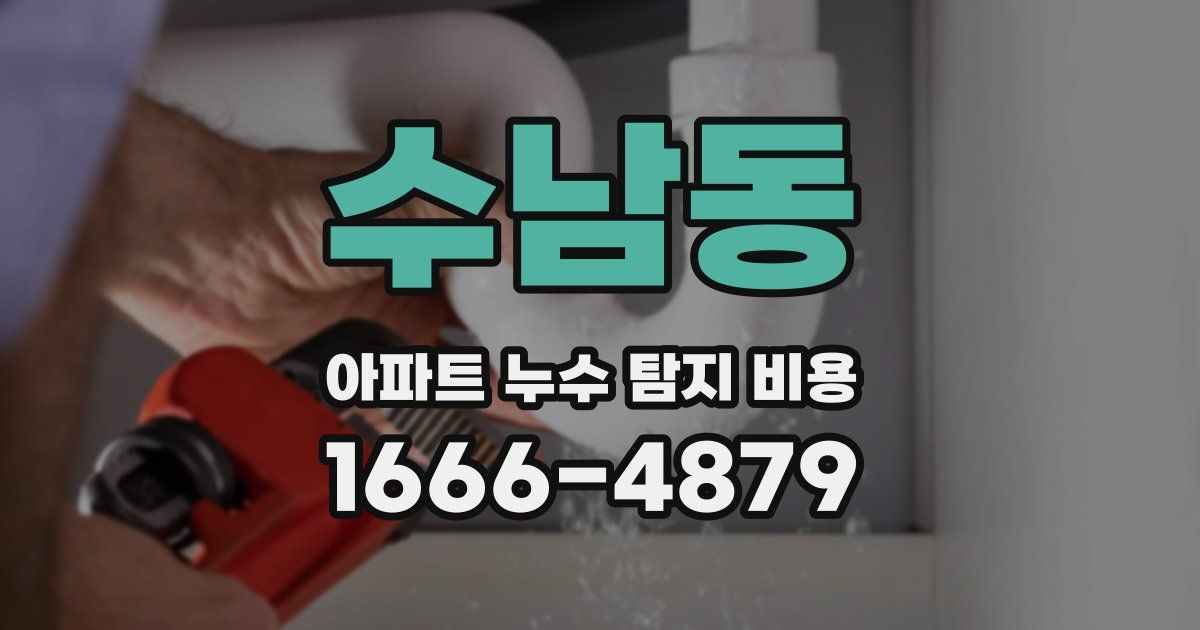 수남동 아파트 누수 탐지 비용