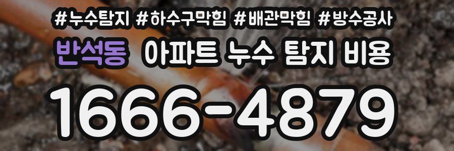 반석동 아파트 누수 탐지 비용