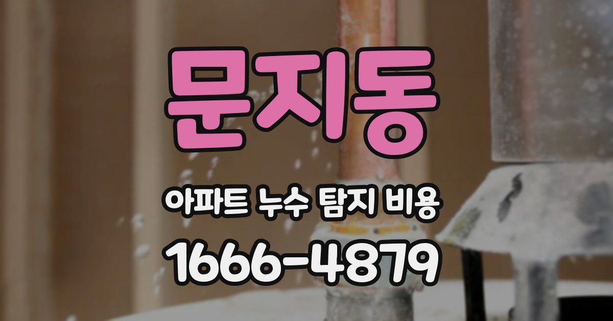 문지동 아파트 누수 탐지 비용