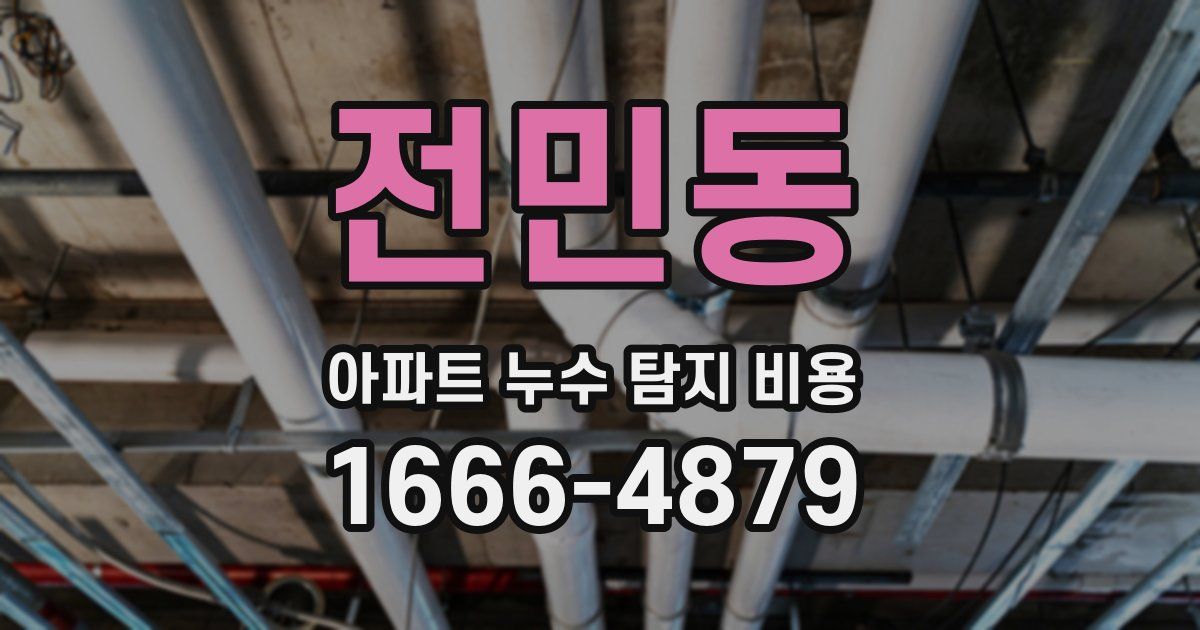 전민동 아파트 누수 탐지 비용