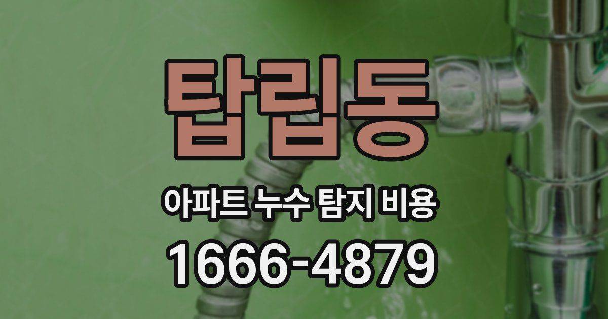 탑립동 아파트 누수 탐지 비용