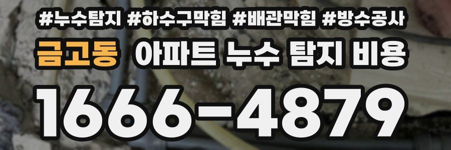 금고동 아파트 누수 탐지 비용