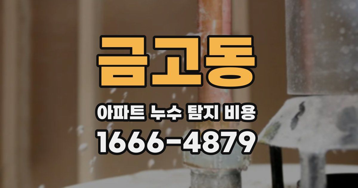 금고동 아파트 누수 탐지 비용