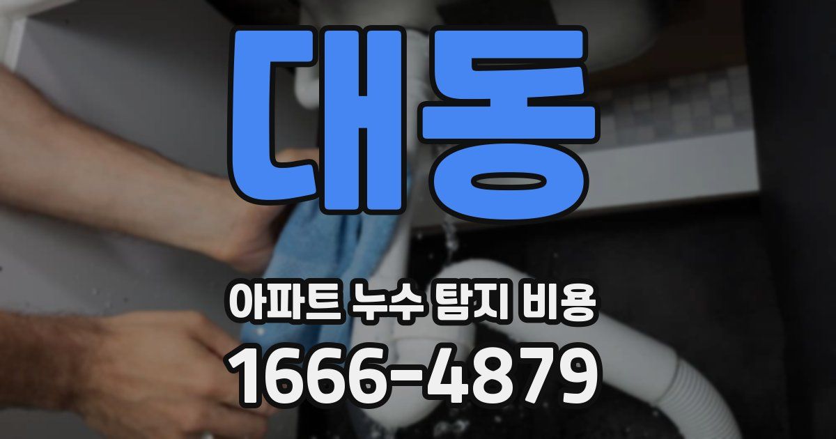 대동 아파트 누수 탐지 비용