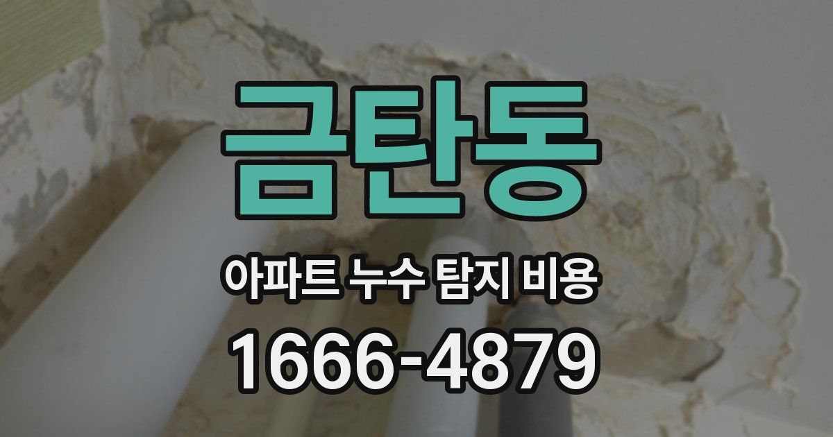 금탄동 아파트 누수 탐지 비용