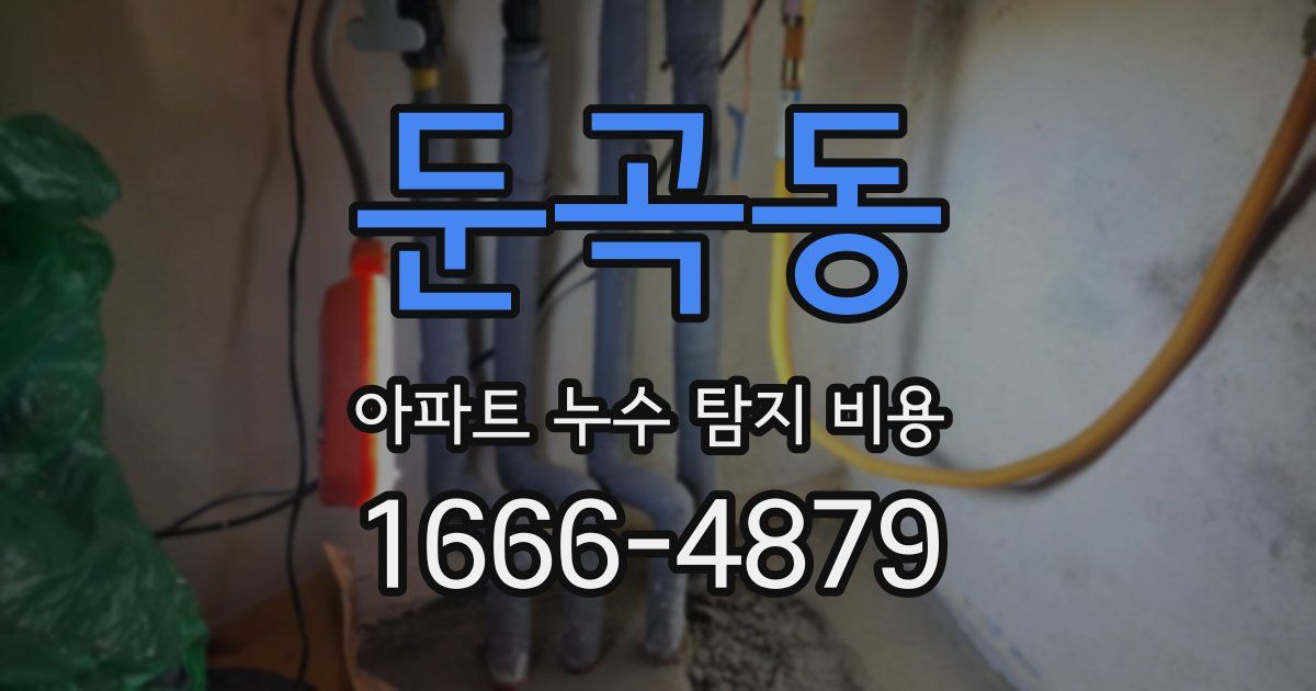 둔곡동 아파트 누수 탐지 비용