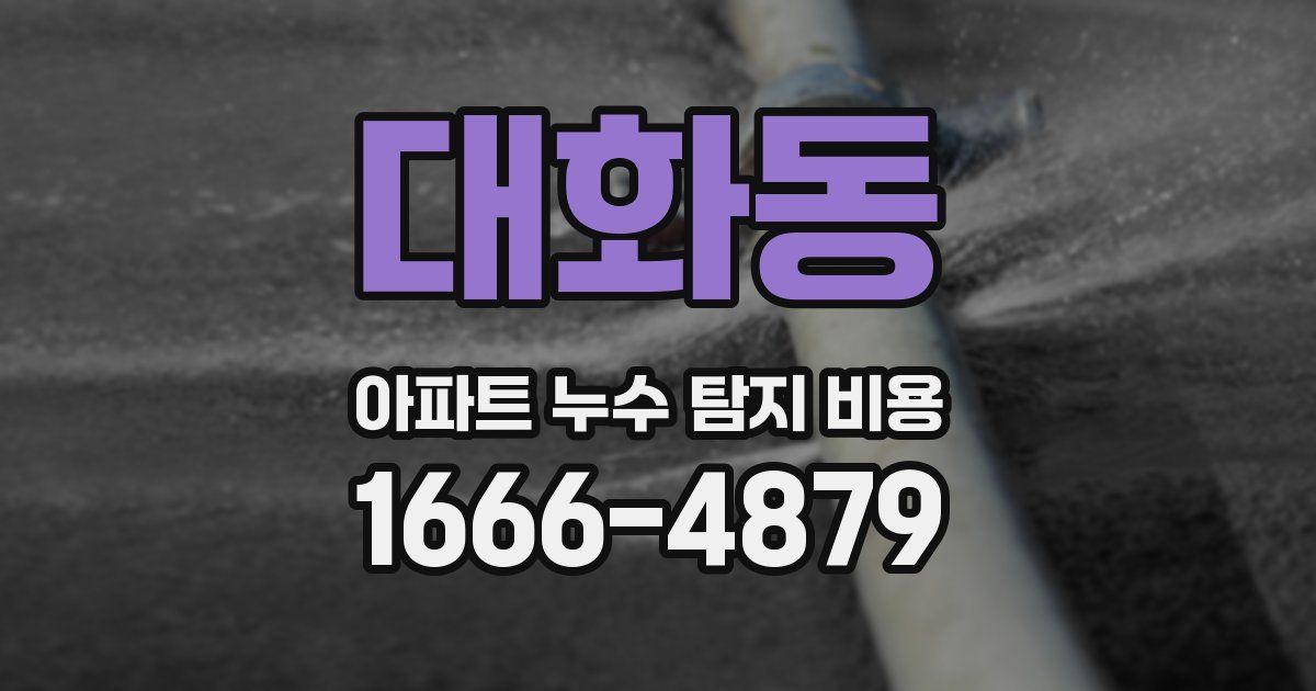 대화동 아파트 누수 탐지 비용