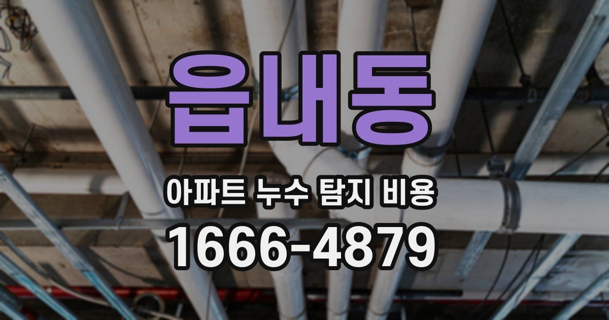 읍내동 아파트 누수 탐지 비용
